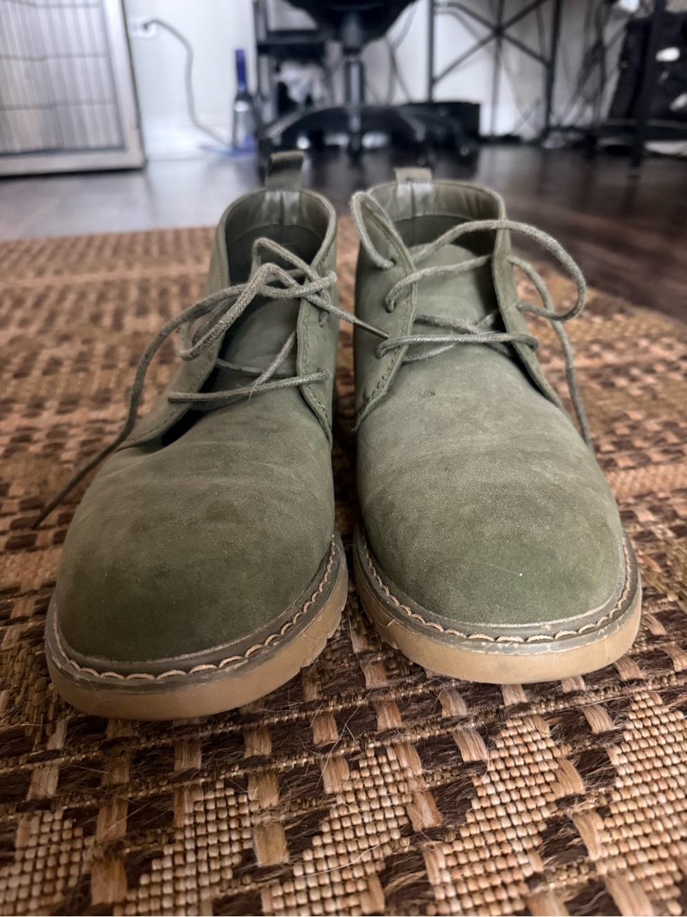 New York & Company Olive Suede Chukka Boots